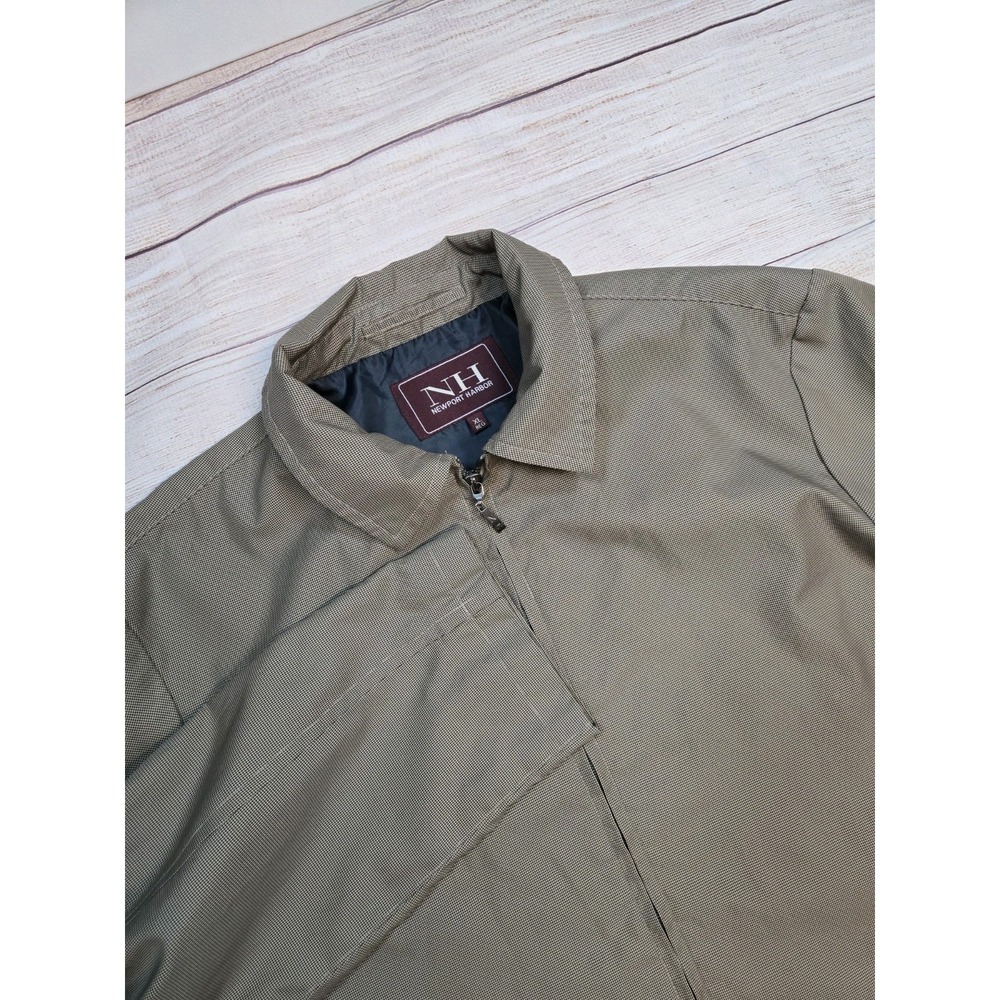 Vintage Newport Harbor Men's Lightweight Jacket Beige Full Zip Collared Size XL